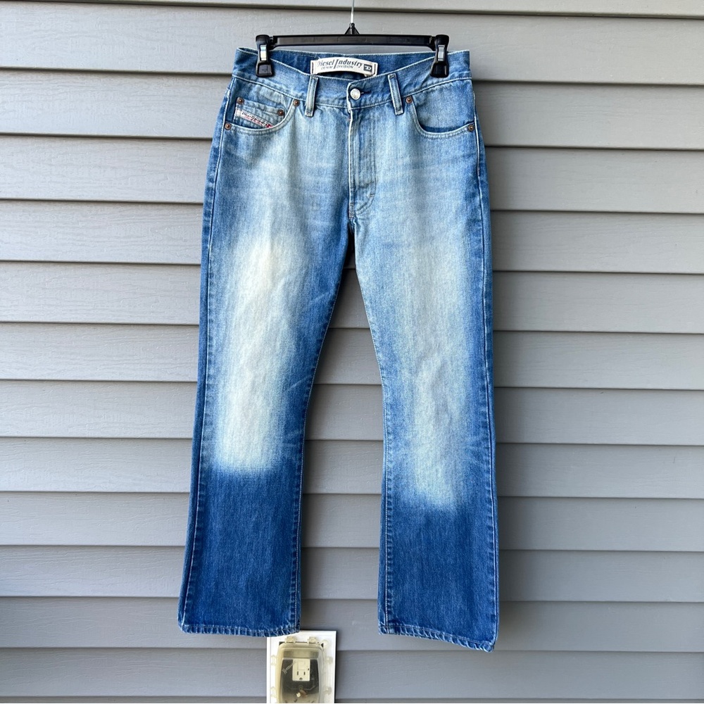 Vintage Diesel Fanker Bootcut Jeans 29x30 Distressed Fade Blue Italy